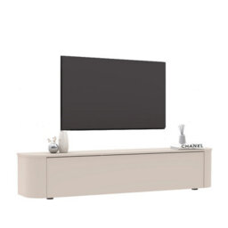 FurniComp LTD Furnicomp Palermo 180Cm Curved Wall Mounted Tv Unit With Flap Door - Cashmere - thumbnail 8