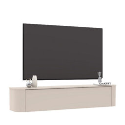 FurniComp LTD Furnicomp Palermo 180Cm Curved Wall Mounted Tv Unit With Flap Door - Cashmere - thumbnail 7