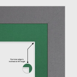 AK Frames 40X20Cm Dark Grey Modern Multi Photo Frame With Emerald Mount - Holds 3 Apertures (3X) 6X4 Photos - thumbnail 7