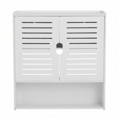 2 Door Bathroom Storage Cabinet Wall Cupboard With Display Shelves Wall Mounted - image 1