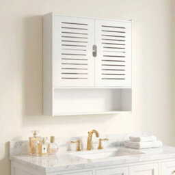 2 Door Bathroom Storage Cabinet Wall Cupboard With Display Shelves Wall Mounted - thumbnail 4
