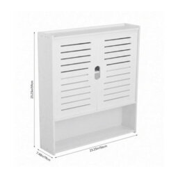 2 Door Bathroom Storage Cabinet Wall Cupboard With Display Shelves Wall Mounted - thumbnail 2