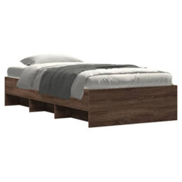 Berkfield Bed Frame Without Mattress Brown Oak 100X200 Cm Engineered Wood - thumbnail 3