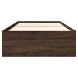 Berkfield Bed Frame Without Mattress Brown Oak 100X200 Cm Engineered Wood - thumbnail 5