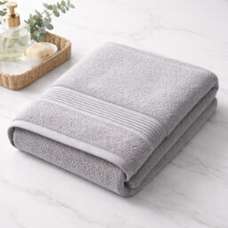 Nod Off Grey Towels 2 Pack Bath Sheets Large Bath Towel 80X140 Cm 100% Zero-Twist Cotton Highly Absorbent Towels - thumbnail 2
