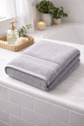 Nod Off Grey Towels 2 Pack Bath Sheets Large Bath Towel 80X140 Cm 100% Zero-Twist Cotton Highly Absorbent Towels - thumbnail 3