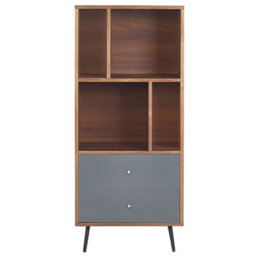 Beliani Shelving Unit Richmond 139 Cm Dark Walnut - thumbnail 4