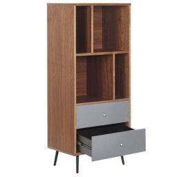 Beliani Shelving Unit Richmond 139 Cm Dark Walnut - thumbnail 5