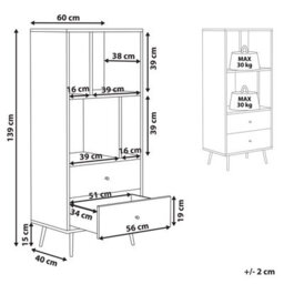Beliani Shelving Unit Richmond 139 Cm Dark Walnut - thumbnail 3