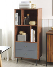 Beliani Shelving Unit Richmond 139 Cm Dark Walnut - thumbnail 2
