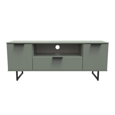 Beijing 2 Door 1 Drawer Wide Tv Unit In Reed Green (Ready Assembled) - image 1