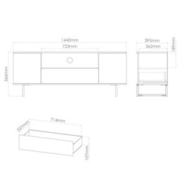 Beijing 2 Door 1 Drawer Wide Tv Unit In Reed Green (Ready Assembled) - thumbnail 7