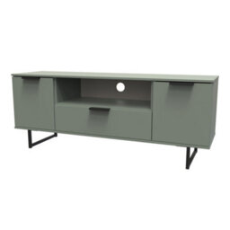 Beijing 2 Door 1 Drawer Wide Tv Unit In Reed Green (Ready Assembled) - thumbnail 3
