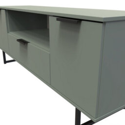 Beijing 2 Door 1 Drawer Wide Tv Unit In Reed Green (Ready Assembled) - thumbnail 4