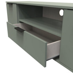 Beijing 2 Door 1 Drawer Wide Tv Unit In Reed Green (Ready Assembled) - thumbnail 5