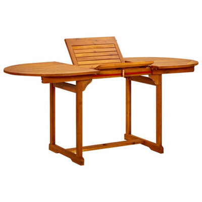 Berkfield Garden Dining Table (120-170)X80X75 Cm Solid Acacia Wood - image 1