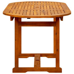 Berkfield Garden Dining Table (120-170)X80X75 Cm Solid Acacia Wood - thumbnail 6