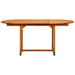 Berkfield Garden Dining Table (120-170)X80X75 Cm Solid Acacia Wood - thumbnail 5