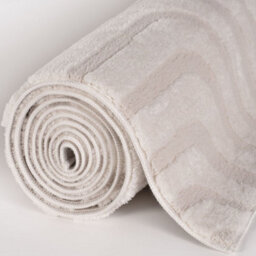 The Rugs Loft Ivory Curved Line Living Room Area Rug And Runners Soft Pile - thumbnail 8