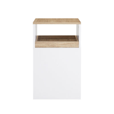 Sobuy Ask08-Nw, Home Office File Cabinet Printer Stand Storage Cabinet On Wheels Side Table End Table,w40Xd50Xh65 - image 1