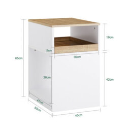Sobuy Ask08-Nw, Home Office File Cabinet Printer Stand Storage Cabinet On Wheels Side Table End Table,w40Xd50Xh65 - thumbnail 3