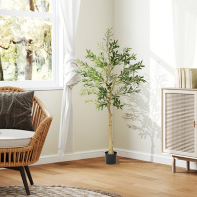 Homcom Indoor Artificial Plant, Faux Potted Silk Olive Tree, 150Cm - image 1