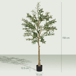 Homcom Indoor Artificial Plant, Faux Potted Silk Olive Tree, 150Cm - thumbnail 3