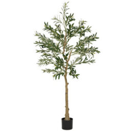 Homcom Indoor Artificial Plant, Faux Potted Silk Olive Tree, 150Cm - thumbnail 2
