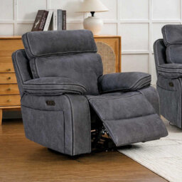 Furnishings For Less UK Tokyo Leatheraire Grey 2 + 1 + 1 Electric Recliner Sofas - thumbnail 2