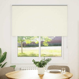 Berkfield Roller Blind Blackout Off White 120X175 Cm Fabric Width 116.6 Cm Polyester - thumbnail 2