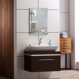 Mood Premium Rectangular Bathroom Mirror With Shelf, Wall Mounted & Double Layer Of Glass, Bevelled Edges (50Cm X 40Cm) - thumbnail 5
