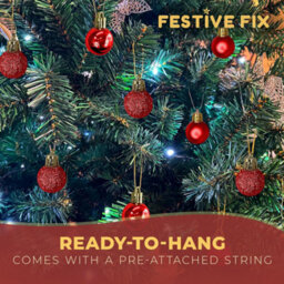 Festive Fix Red Mini Christmas Baubles 25 Pack Shatterproof Small Ornaments For Xmas Tree Decorations Matte Gloss Glitter - thumbnail 4