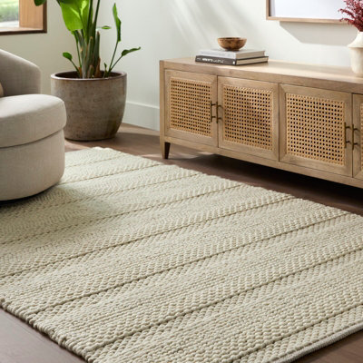Livabliss Tahoe Ii-Hand Woven Ivory Beige Cream Wool Global Living Dining Bedroom Rug 152 X 244 Cm Easy Care, Non Shedding - image 1