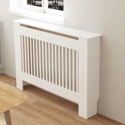 Fativo Vertical Radiator Cover Grill Shelf Cabinet Mdf Wood Modern Traditional Furniture (19D X 111W X 92.2H Cm) - image 1