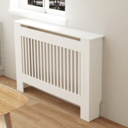 Fativo Vertical Radiator Cover Grill Shelf Cabinet Mdf Wood Modern Traditional Furniture (19D X 111W X 92.2H Cm) - thumbnail 1