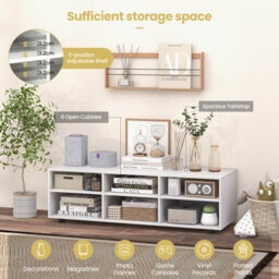"Costway Tv Stand For Tvs Up To 55"" Wooden 6 Storage Compartments Tv Cabinet Table" - thumbnail 7