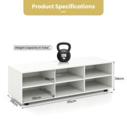 "Costway Tv Stand For Tvs Up To 55"" Wooden 6 Storage Compartments Tv Cabinet Table" - thumbnail 3