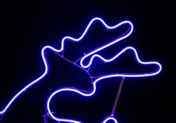 Shatchi Jumping Reindeer Neon Effect Rope Light Silhouette Double Side 90 Blue Leds Christmas Outdoor - thumbnail 3