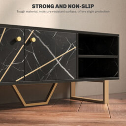 Homcom Tv Unit For Living Room, Tv Stand, Black Marble - thumbnail 7