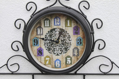Garden Clock With Coat Hooks -For Outdoor Or Indoor Use. Clock Face Is 15Cms In Diameter. - image 1
