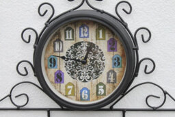 Garden Clock With Coat Hooks -For Outdoor Or Indoor Use. Clock Face Is 15Cms In Diameter. - thumbnail 2