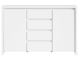 Arte Kaspian 144Cm Sideboard In White Matt, Modern 2 Door 4 Drawer Storage Cabinet - thumbnail 2