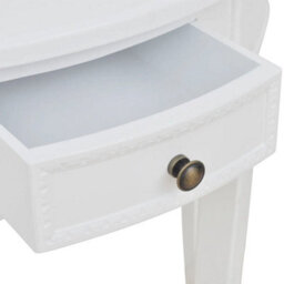 Berkfield Durable Console Table With Drawer Half-Round White - thumbnail 3
