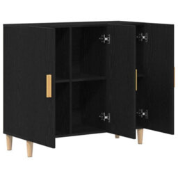 Walplus Sideboard Black 90 X 34 X 80 Cm Engineered Wood - thumbnail 5