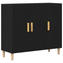 Walplus Sideboard Black 90 X 34 X 80 Cm Engineered Wood - thumbnail 2