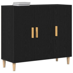 Walplus Sideboard Black 90 X 34 X 80 Cm Engineered Wood - thumbnail 3