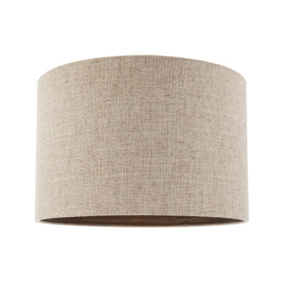 Happy Homewares Vintage Natural Linen Lamp Shade In Oatmeal With Wood Effect Inner - image 1