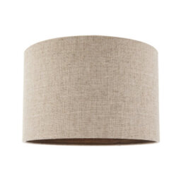 Happy Homewares Vintage Natural Linen Lamp Shade In Oatmeal With Wood Effect Inner - thumbnail 1