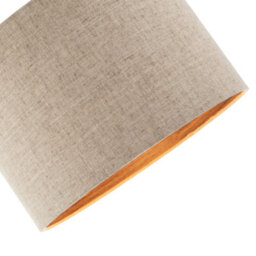 Happy Homewares Vintage Natural Linen Lamp Shade In Oatmeal With Wood Effect Inner - thumbnail 3