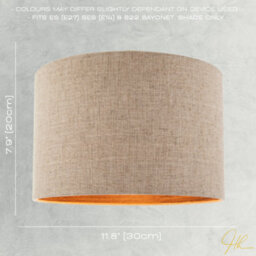 Happy Homewares Vintage Natural Linen Lamp Shade In Oatmeal With Wood Effect Inner - thumbnail 6